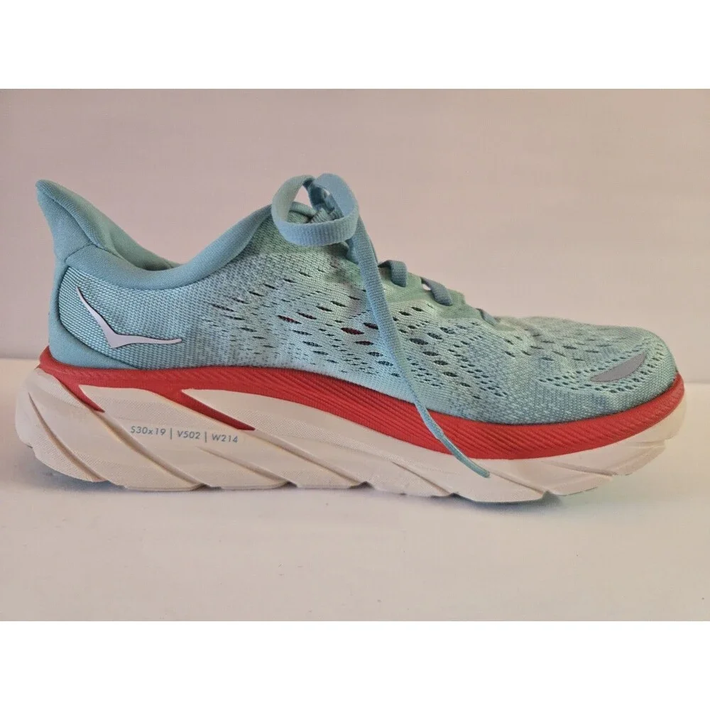Hoka One One Clifton 8 Women's Size 6.5 B Aquarelle Blue Running Shoes 1119394-A